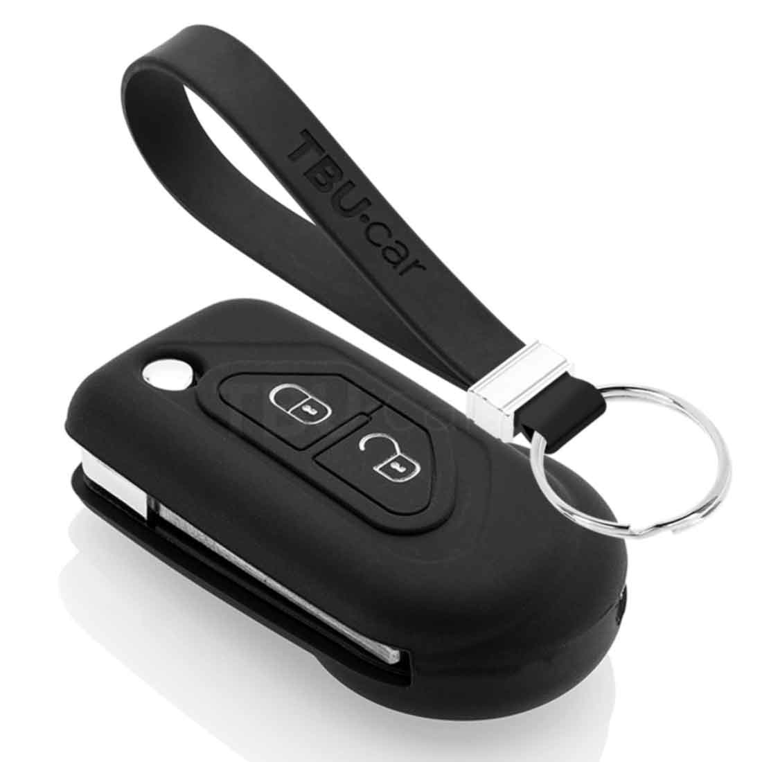 TBU car TBU car Car key cover compatible with Citroën - Silicone Protective Remote Key Shell - FOB Case Cover - Black