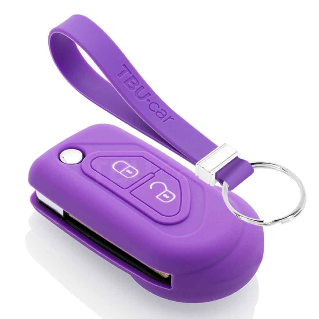 TBU car Citro√´n Capa Silicone Chave do carro - Capa protetora - Tampa remota FOB - Roxo