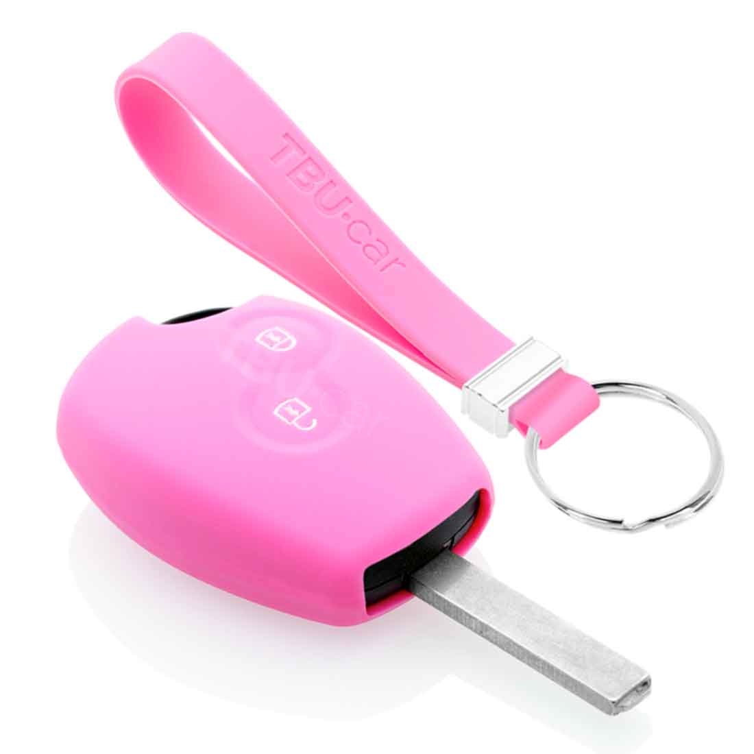 TBU car TBU car Car key cover compatible with Dacia - Silicone Protective Remote Key Shell - FOB Case Cover - Pink