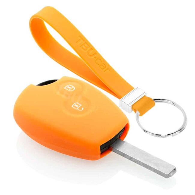 Capa para chave do carro compatível com Dacia - Capa Protetora de Chave Remota de Silicone - Tampa Remota FOB - Laranja
