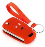 TBU car TBU car Autoschlüssel Hülle kompatibel mit Chevrolet 3 Tasten - Schutzhülle aus Silikon - Auto Schlüsselhülle Cover in Rot