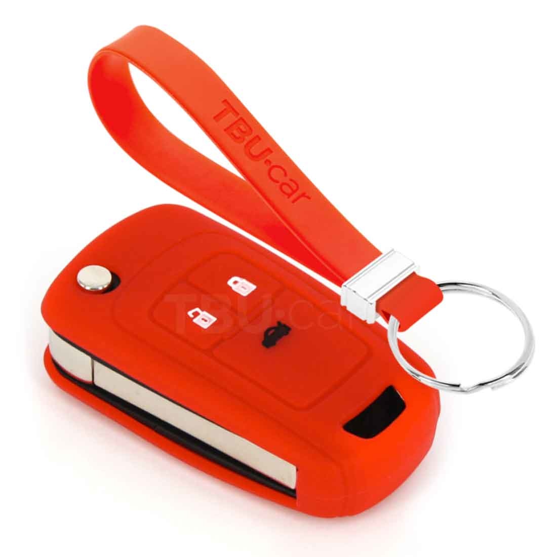 TBU car TBU car Funda Carcasa llave compatible con Chevrolet - Funda de Silicona - Cover de Llave Coche - Rojo