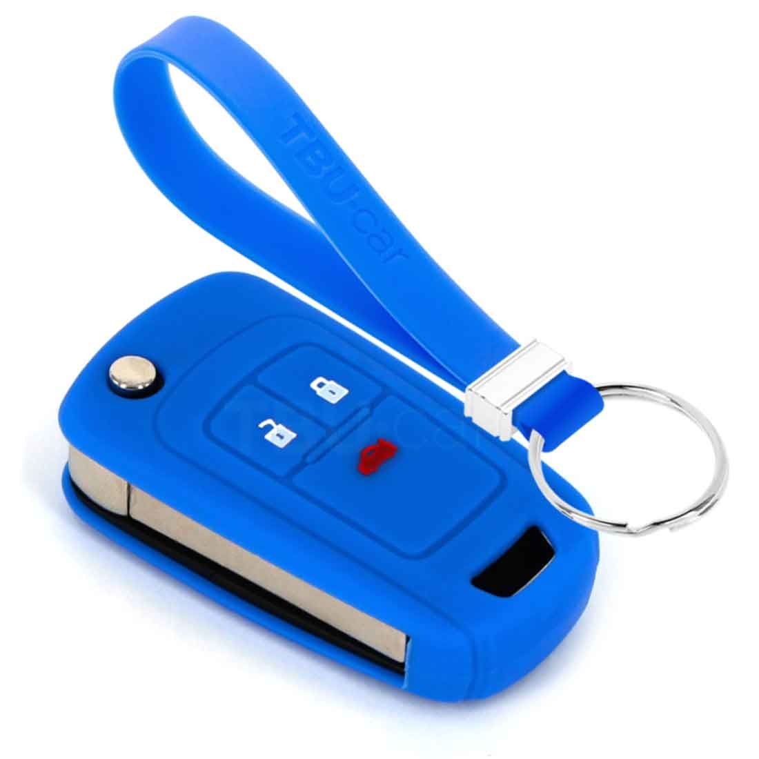 TBU car TBU car Car key cover compatible with Chevrolet - Silicone Protective Remote Key Shell - FOB Case Cover - Blue