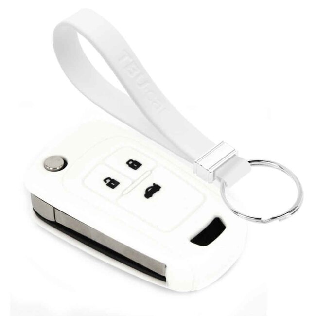 Funda Carcasa llave compatible con Opel - Funda de Silicona - Cover de Llave Coche - Blanco