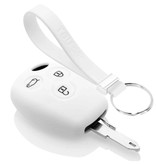 TBU car TBU car Car key cover compatible with Dacia - Silicone Protective Remote Key Shell - FOB Case Cover - White