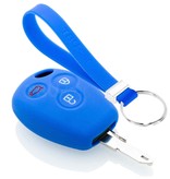 TBU car TBU car Autoschlüssel Hülle kompatibel mit Dacia 3 Tasten - Schutzhülle aus Silikon - Auto Schlüsselhülle Cover in Blau