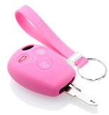 TBU car TBU car Autoschlüssel Hülle kompatibel mit Dacia 3 Tasten - Schutzhülle aus Silikon - Auto Schlüsselhülle Cover in Rosa