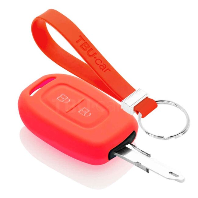 Housse de Protection clé compatible avec Dacia - Coque Cover Housse étui en Silicone - Rouge