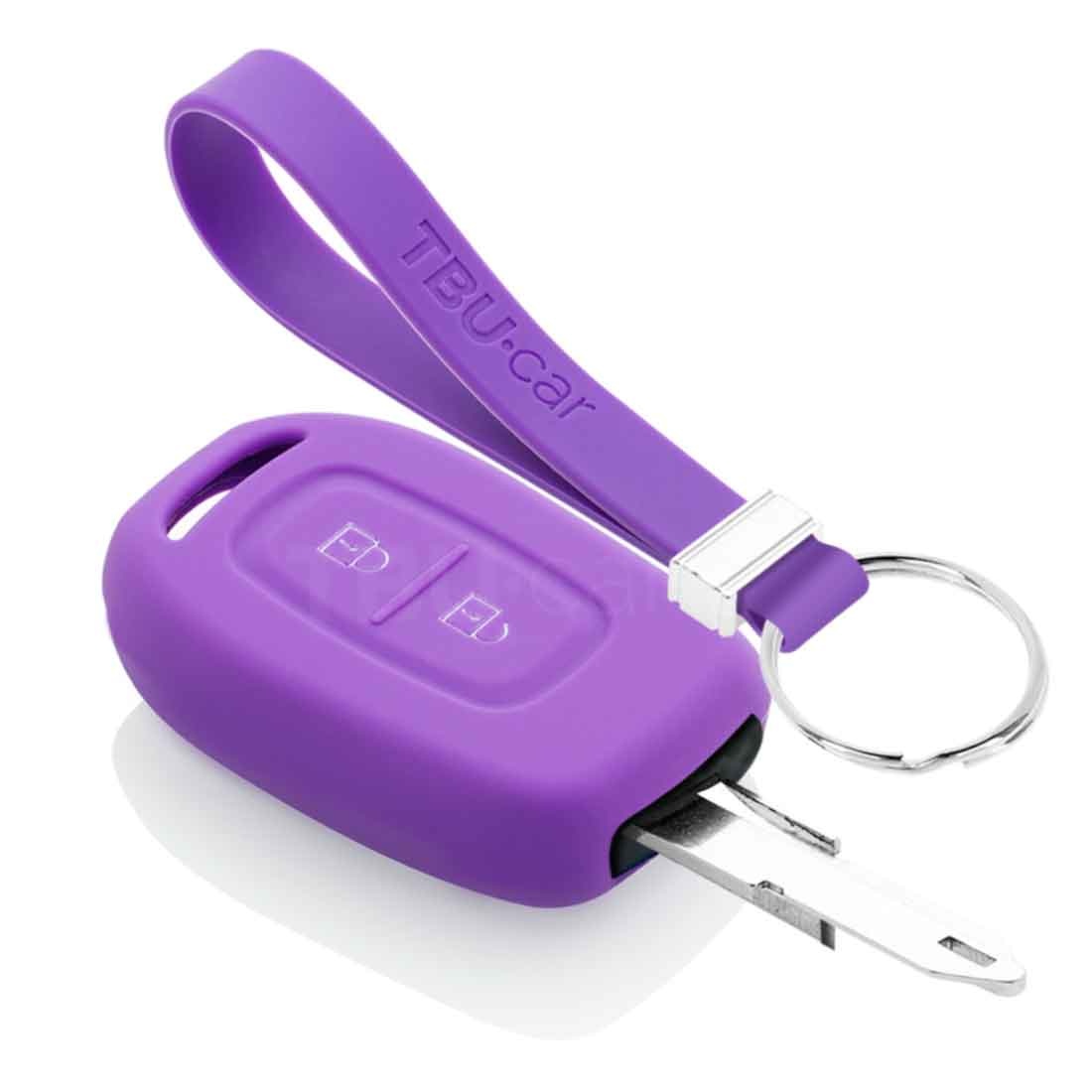 TBU car TBU car Autoschlüssel Hülle kompatibel mit Dacia 2 Tasten - Schutzhülle aus Silikon - Auto Schlüsselhülle Cover in Violett