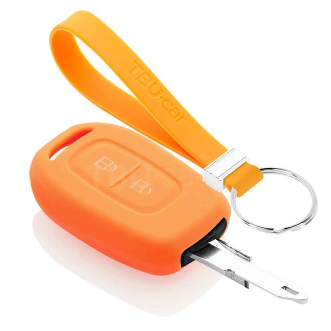 Housse de Protection clé compatible avec Dacia - Coque Cover Housse étui en Silicone - Orange