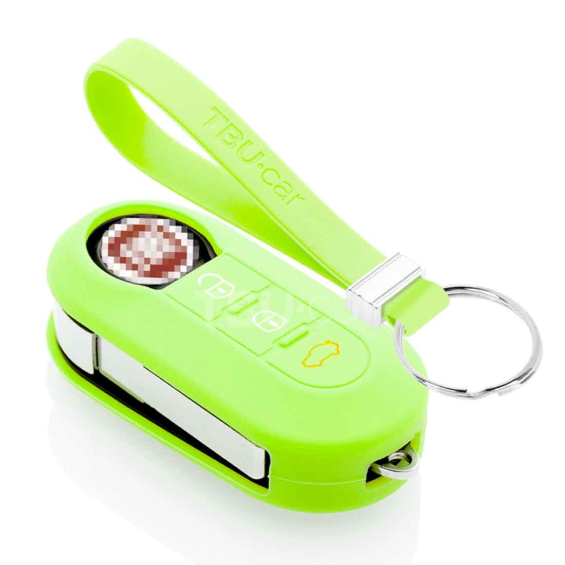 TBU car TBU car Funda Carcasa llave compatible con Fiat - Funda de Silicona - Cover de Llave Coche - Glow in the Dark