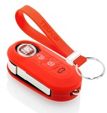 TBU car Fiat Capa Silicone Chave do carro - Capa protetora - Tampa remota FOB - Vermelho