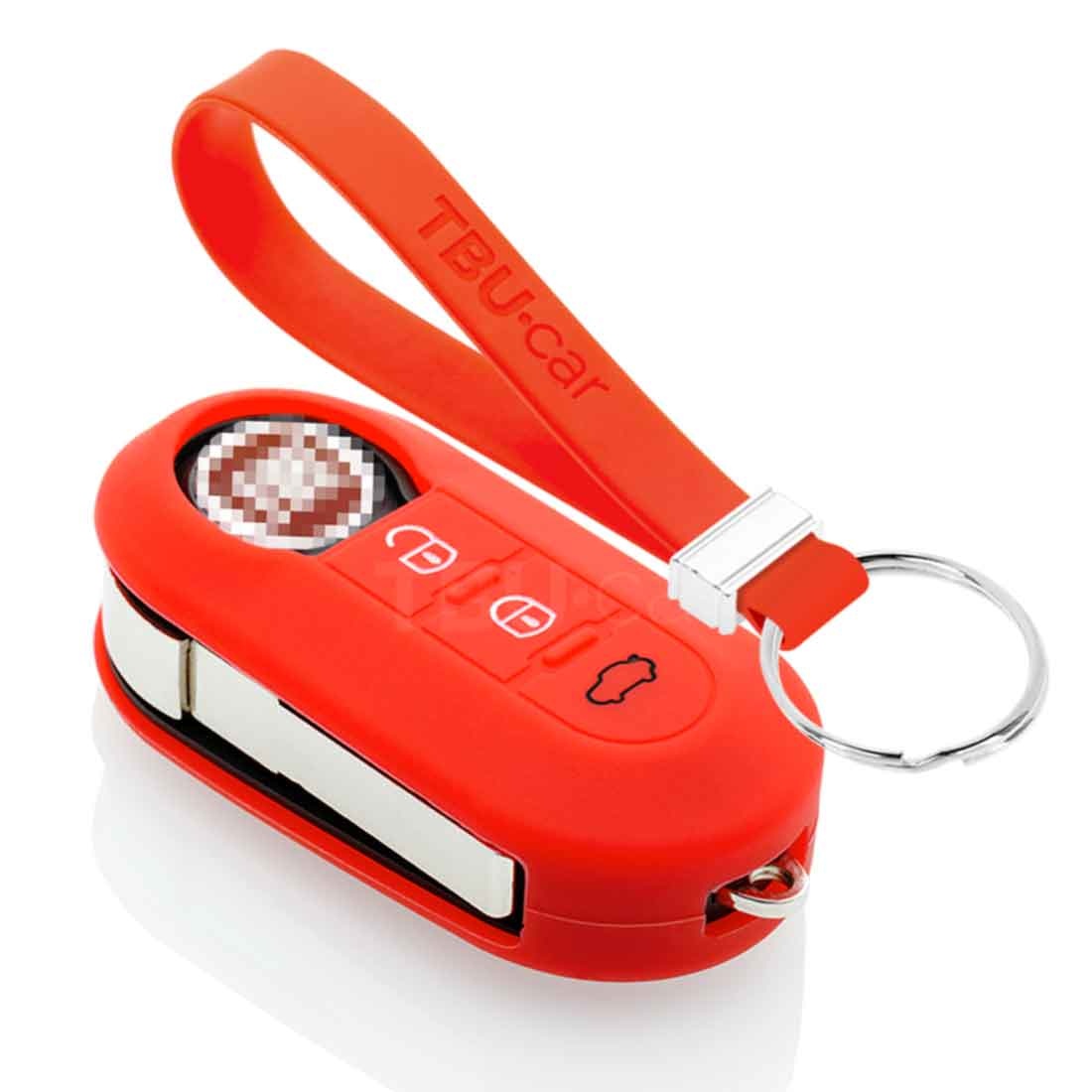 TBU car Fiat Capa Silicone Chave do carro - Capa protetora - Tampa remota FOB - Vermelho