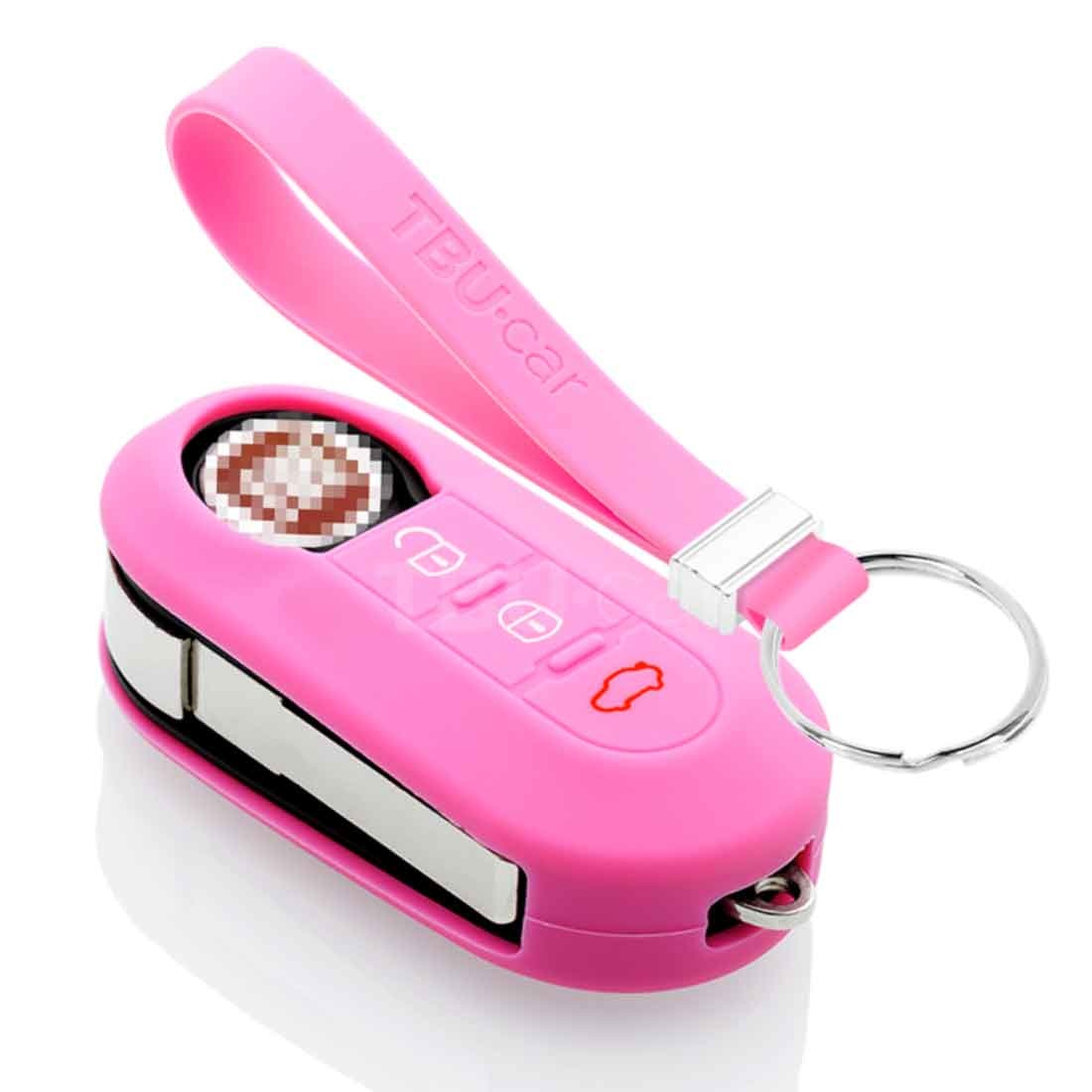 TBU car Fiat Capa Silicone Chave do carro - Capa protetora - Tampa remota FOB - Rosa