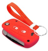 TBU car TBU car Sleutel cover compatibel met Fiat - Silicone sleutelhoesje - beschermhoesje autosleutel - Rood
