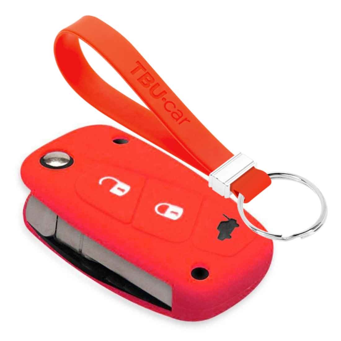 TBU car Fiat Capa Silicone Chave do carro - Capa protetora - Tampa remota FOB - Vermelho