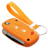 TBU car TBU car Housse de Protection clé compatible avec Fiat - Coque Cover Housse étui en Silicone - Orange