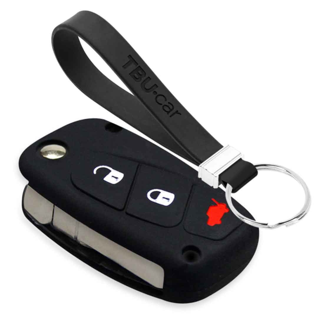 TBU car Fiat Capa Silicone Chave do carro - Capa protetora - Tampa remota FOB - Preto