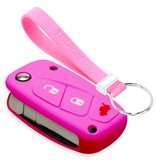 TBU car TBU car Housse de Protection clé compatible avec Fiat - Coque Cover Housse étui en Silicone - Rose