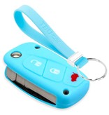 TBU car TBU car Housse de Protection clé compatible avec Fiat - Coque Cover Housse étui en Silicone - Bleu clair