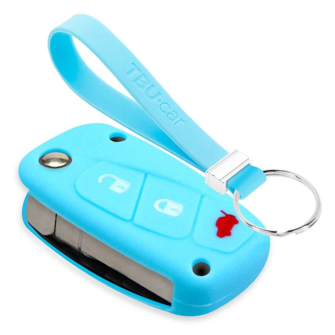 TBU car TBU car Car key cover compatible with Fiat - Silicone Protective Remote Key Shell - FOB Case Cover - Light Blue