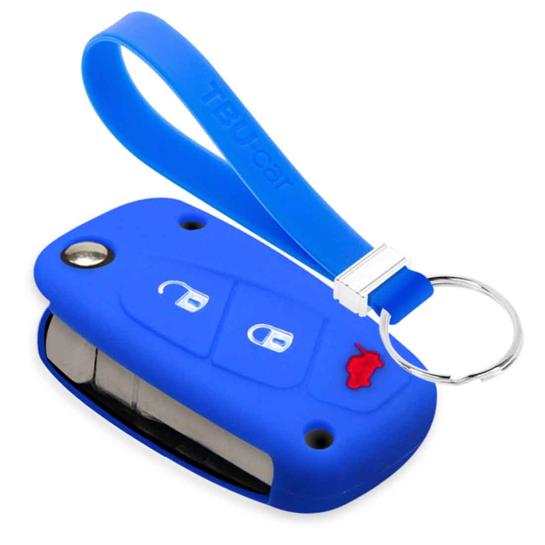 TBU car TBU car Autoschlüssel Hülle kompatibel mit Fiat 3 Tasten - Schutzhülle aus Silikon - Auto Schlüsselhülle Cover in Blau