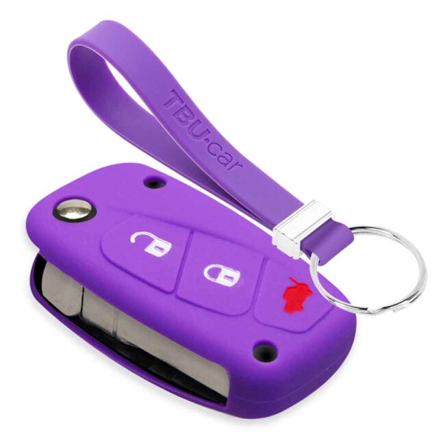 Cover chiavi auto compatibile con Fiat - Copertura protettiva - Custodia Protettiva in Silicone - Viola