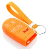 TBU car TBU car Car key cover compatible with Fiat - Silicone Protective Remote Key Shell - FOB Case Cover - Orange