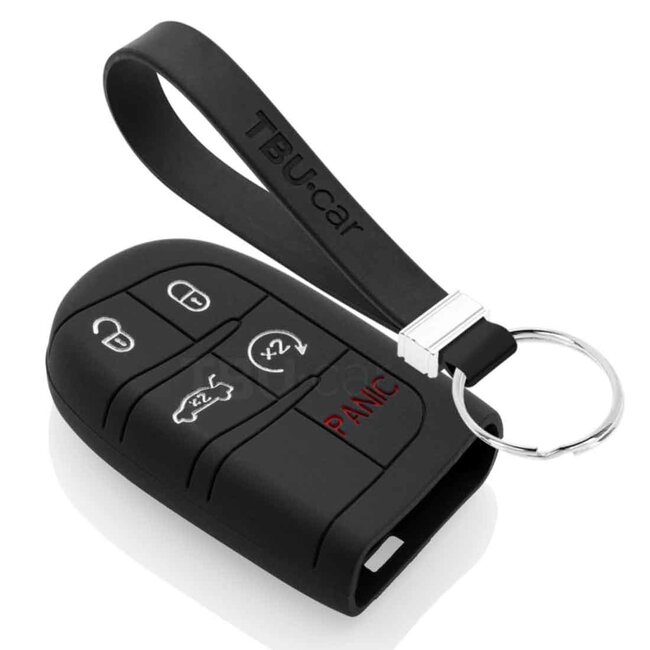 TBU car Sleutel cover compatibel met Fiat - Silicone sleutelhoesje - beschermhoesje autosleutel - Zwart