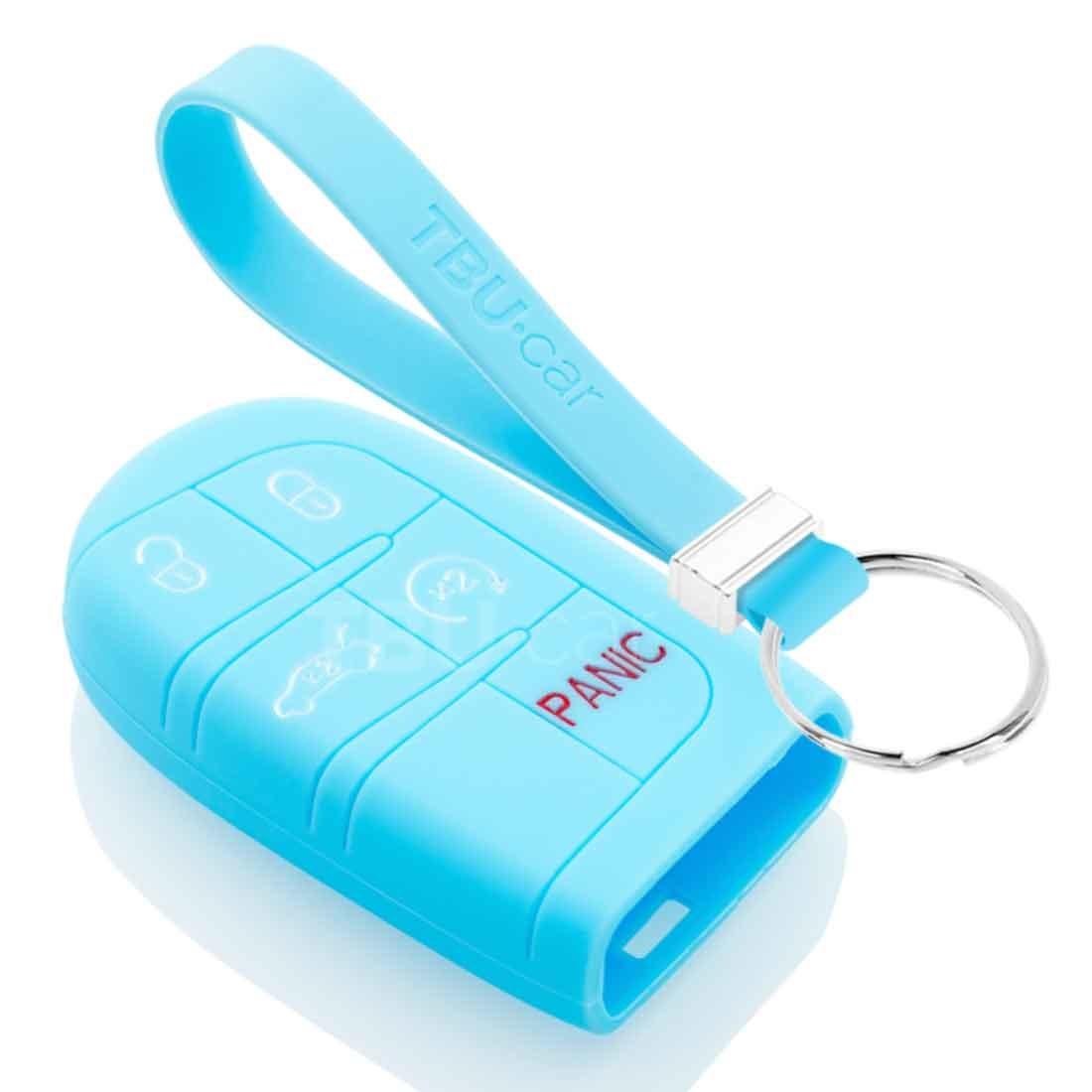 TBU car TBU car Car key cover compatible with Fiat - Silicone Protective Remote Key Shell - FOB Case Cover - Light Blue