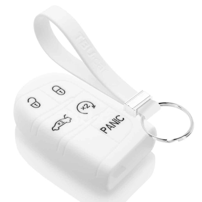 Capa para chave do carro compatível com Jeep - Capa Protetora de Chave Remota de Silicone - Tampa Remota FOB - Branco