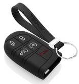 TBU car TBU car Autoschlüssel Hülle kompatibel mit Jeep 5 Tasten (Keyless Entry) - Schutzhülle aus Silikon - Auto Schlüsselhülle Cover in Schwarz