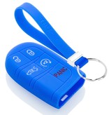 TBU car TBU car Sleutel cover compatibel met Jeep - Silicone sleutelhoesje - beschermhoesje autosleutel - Blauw