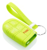 TBU car TBU car Car key cover compatible with Jeep - Silicone Protective Remote Key Shell - FOB Case Cover - Lime green