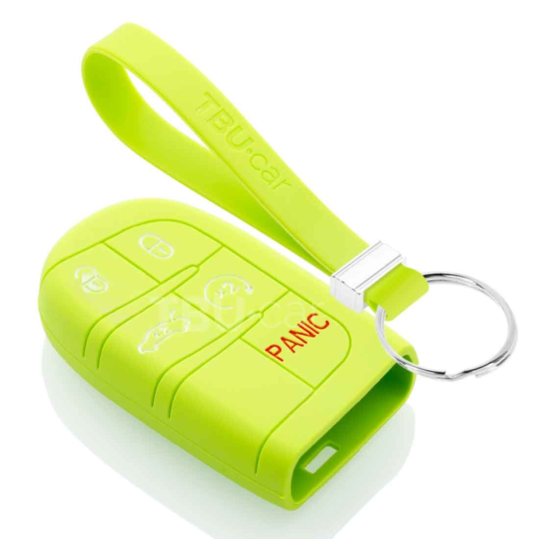 TBU car Jeep Capa Silicone Chave do carro - Capa protetora - Tampa remota FOB - Verde lima