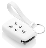 TBU car TBU car Autoschlüssel Hülle kompatibel mit Land Rover 5 Tasten (Keyless Entry) - Schutzhülle aus Silikon - Auto Schlüsselhülle Cover in Weiß