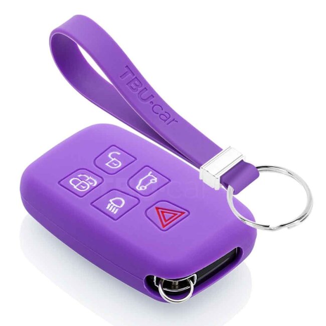 Autoschlüssel Hülle kompatibel mit Land Rover 5 Tasten (Keyless Entry) - Schutzhülle aus Silikon - Auto Schlüsselhülle Cover in Violett