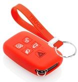 TBU car TBU car Autoschlüssel Hülle kompatibel mit Land Rover 5 Tasten (Keyless Entry) - Schutzhülle aus Silikon - Auto Schlüsselhülle Cover in Rot