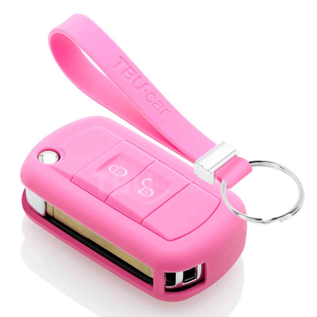 TBU car TBU car Car key cover compatible with Land Rover - Silicone Protective Remote Key Shell - FOB Case Cover - Pink