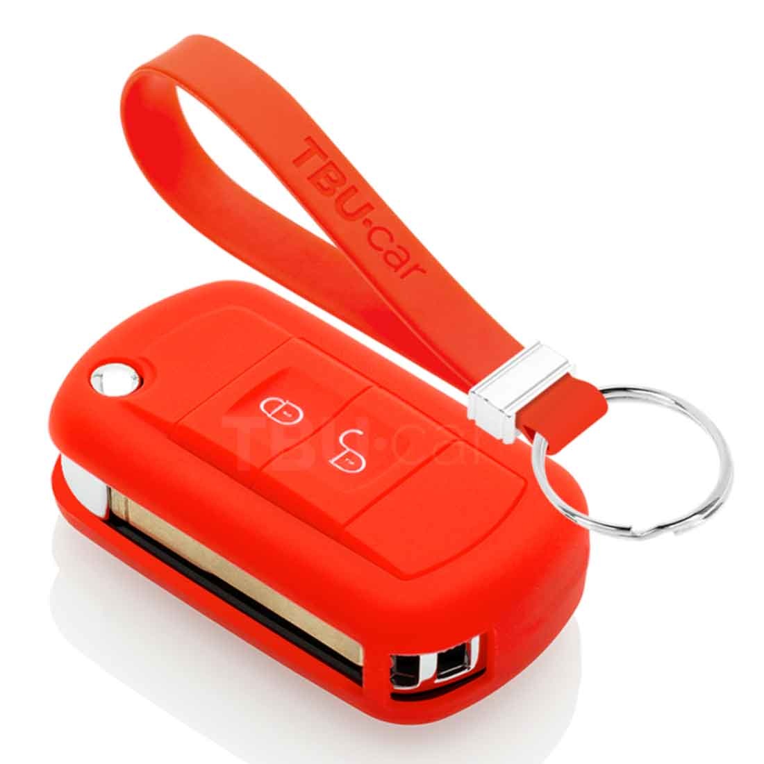 TBU car Land Rover Capa Silicone Chave do carro - Capa protetora - Tampa remota FOB - Vermelho