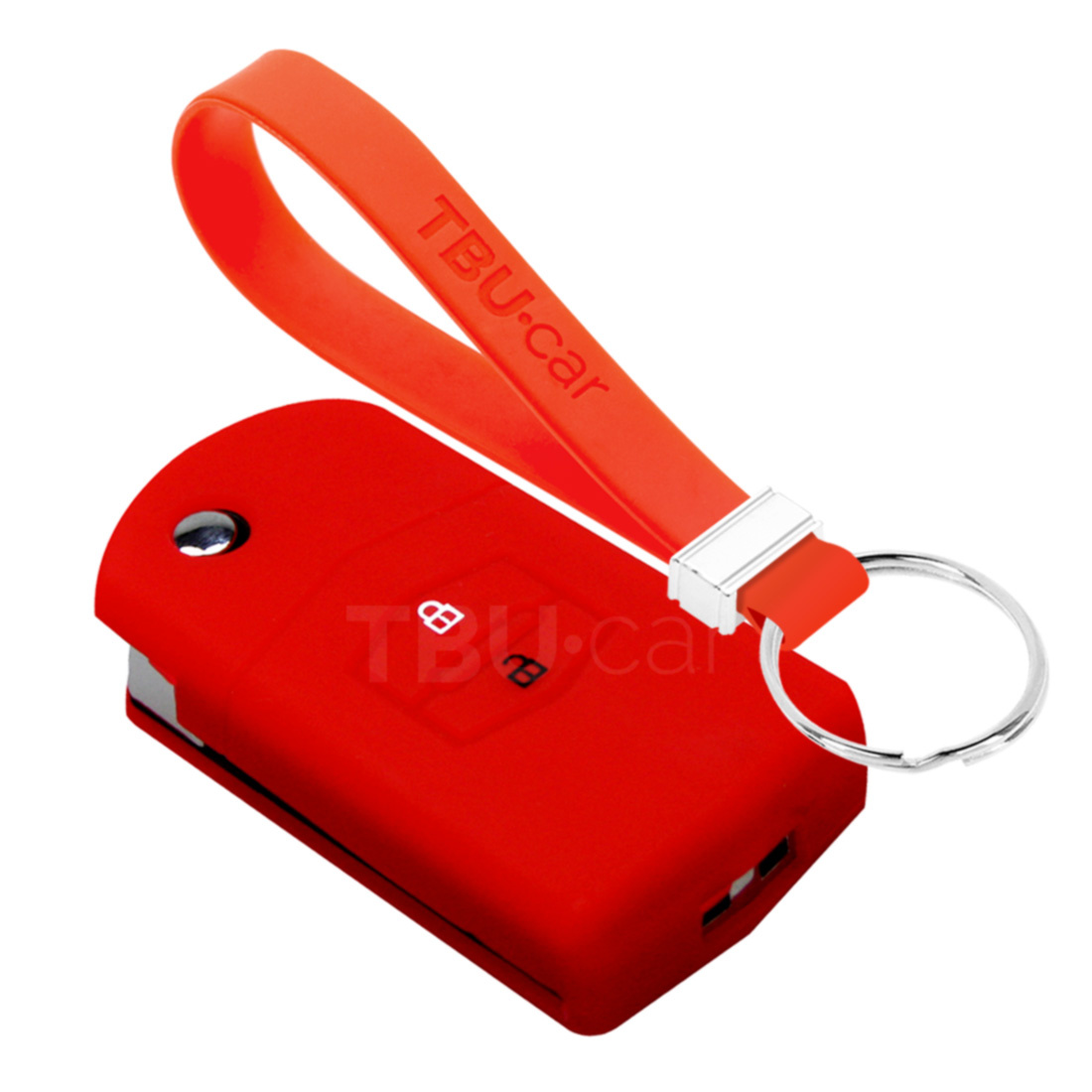 TBU car Mazda Capa Silicone Chave do carro - Capa protetora - Tampa remota FOB - Vermelho