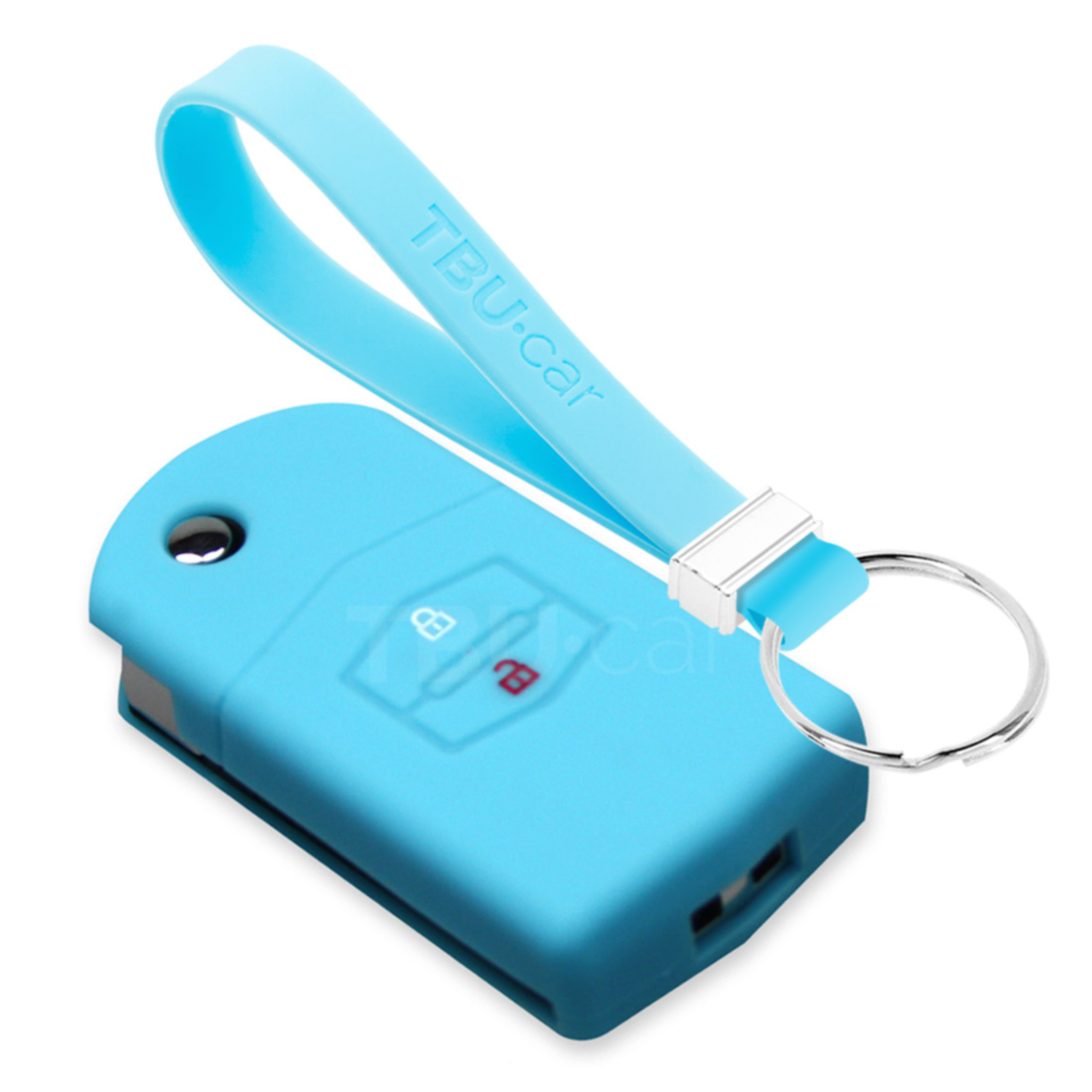 TBU car TBU car Car key cover compatible with Mazda - Silicone Protective Remote Key Shell - FOB Case Cover - Light Blue