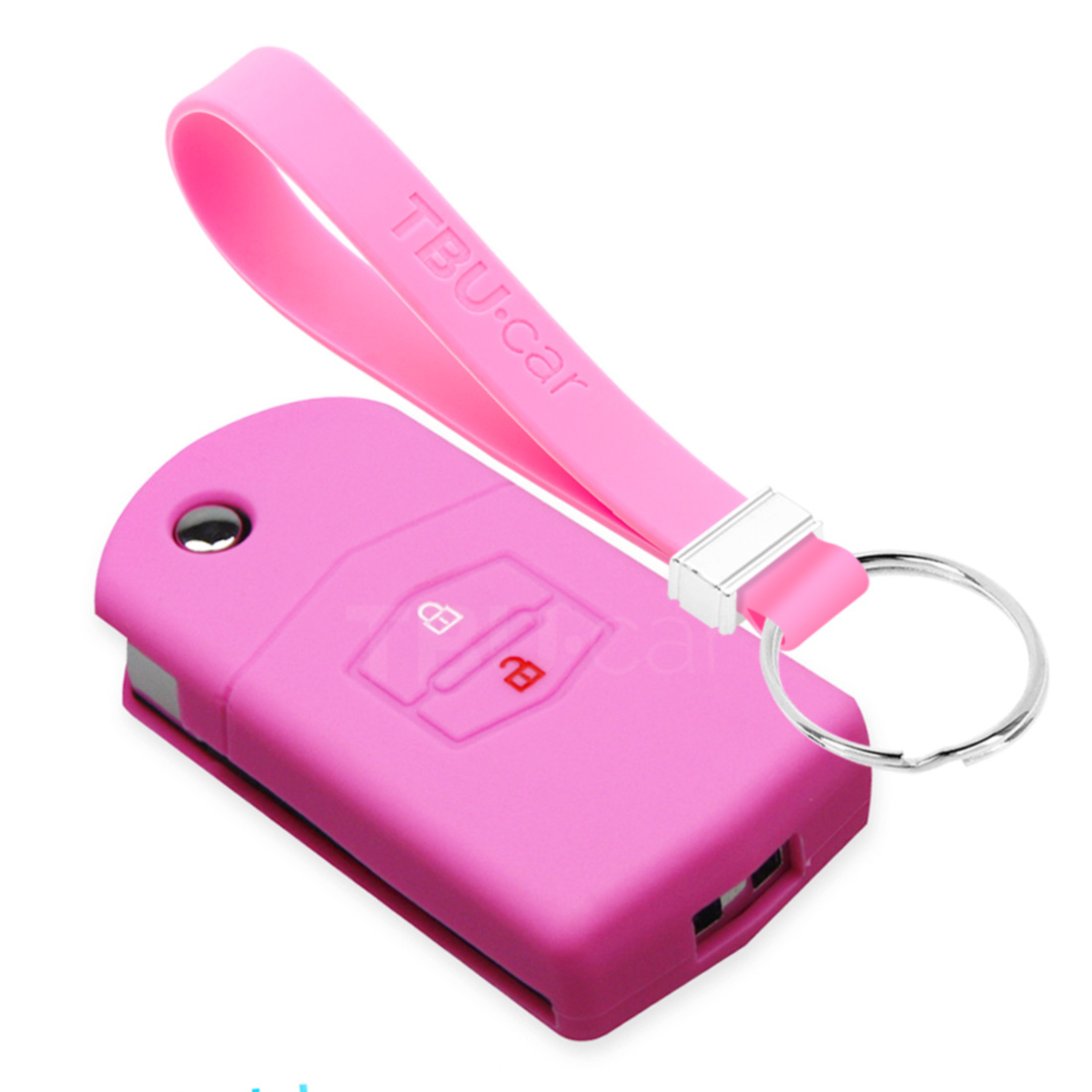 TBU car Mazda Capa Silicone Chave do carro - Capa protetora - Tampa remota FOB - Rosa