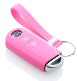 TBU car TBU car Autoschlüssel Hülle kompatibel mit Mazda 2 Tasten (Keyless Entry) - Schutzhülle aus Silikon - Auto Schlüsselhülle Cover in Rosa