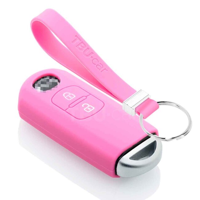 Funda Carcasa llave compatible con Mazda - Funda de Silicona - Cover de Llave Coche - Rosa