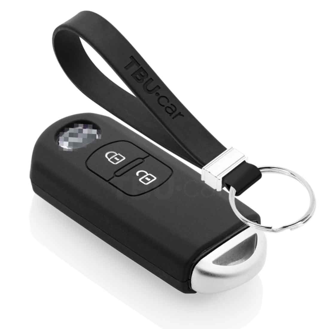 TBU car TBU car Autoschlüssel Hülle kompatibel mit Mazda 2 Tasten (Keyless Entry) - Schutzhülle aus Silikon - Auto Schlüsselhülle Cover in Schwarz