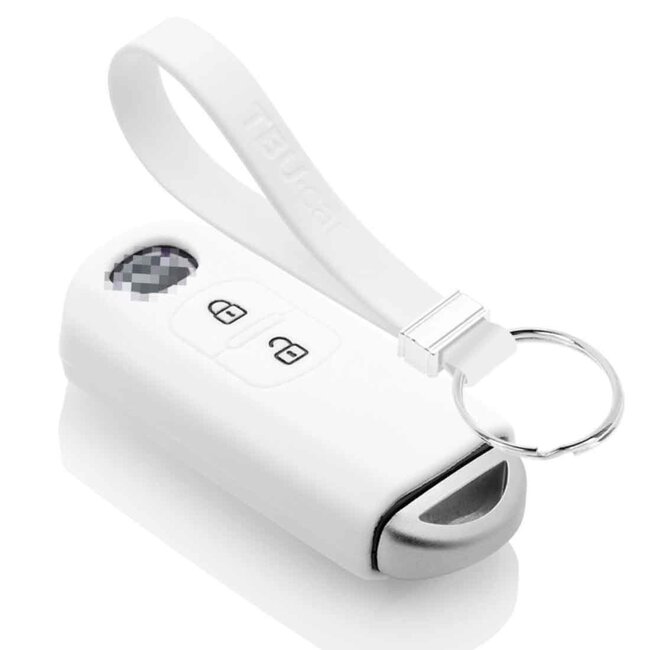 Funda Carcasa llave compatible con Mazda - Funda de Silicona - Cover de Llave Coche - Blanco