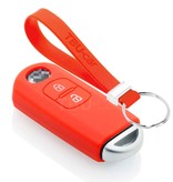 TBU car TBU car Funda Carcasa llave compatible con Mazda - Funda de Silicona - Cover de Llave Coche - Rojo