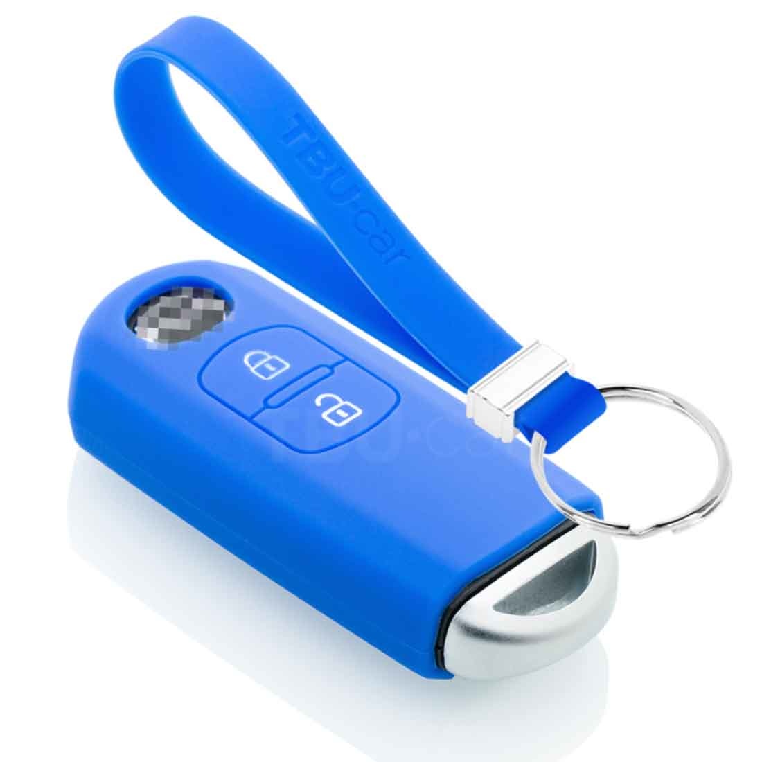 TBU car TBU car Autoschlüssel Hülle kompatibel mit Mazda 2 Tasten (Keyless Entry) - Schutzhülle aus Silikon - Auto Schlüsselhülle Cover in Blau