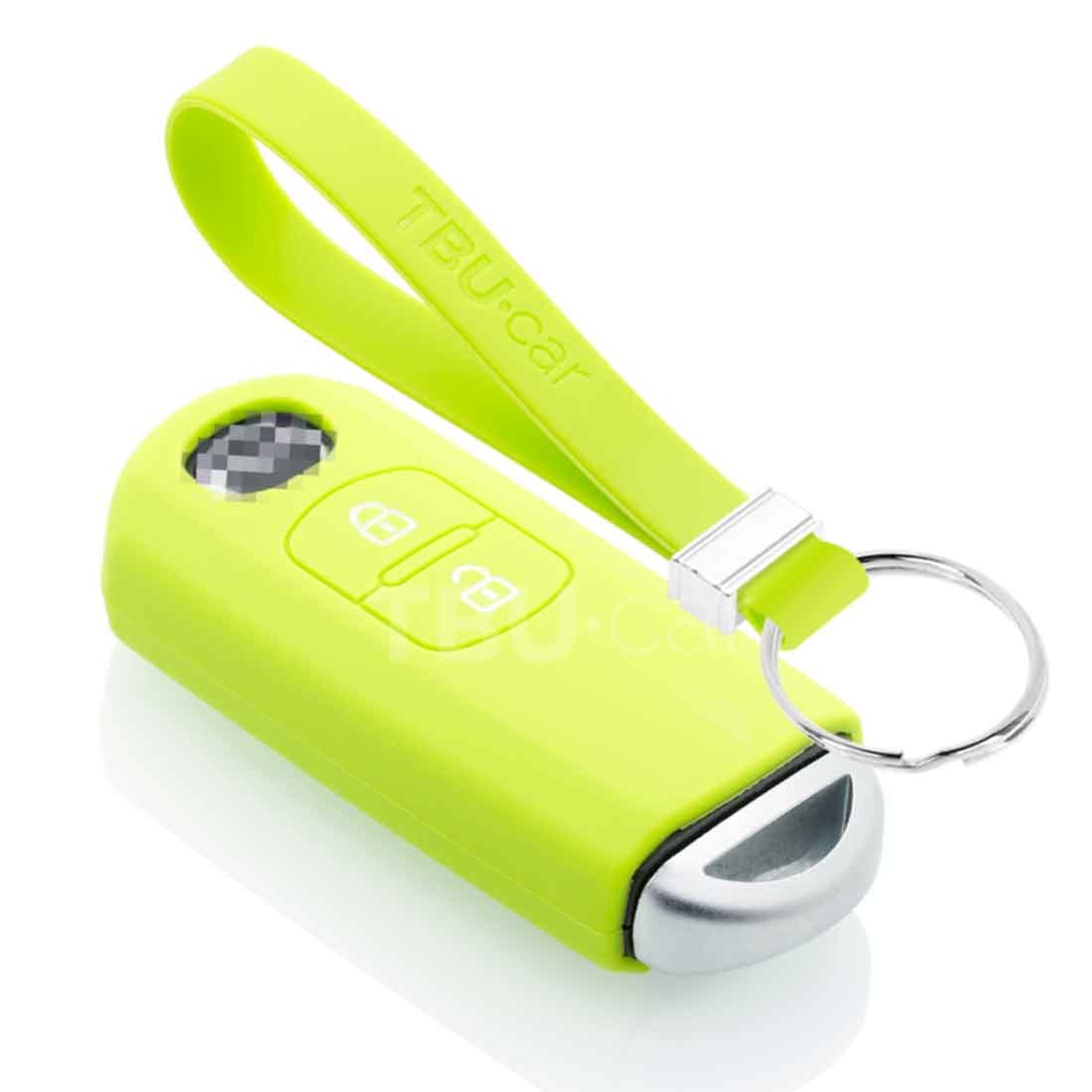 TBU car Mazda Capa Silicone Chave do carro - Capa protetora - Tampa remota FOB - Verde lima